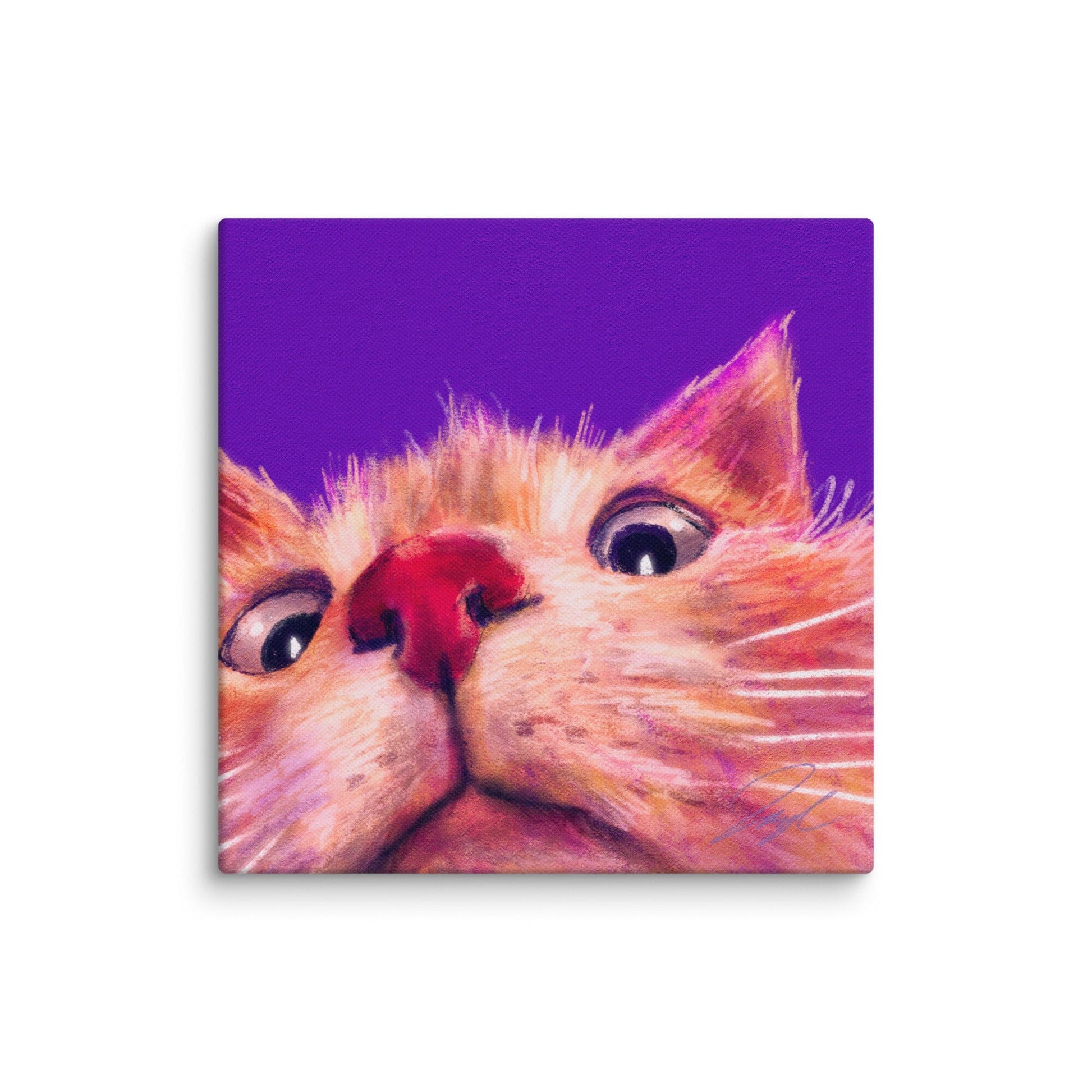 Close Encounters Collection - "Peekaboo" - Close Up Painting of a Ginger Cat [Unfoiled] Posters, Prints, & Visual Artwork JoyousJoyfulJoyness 