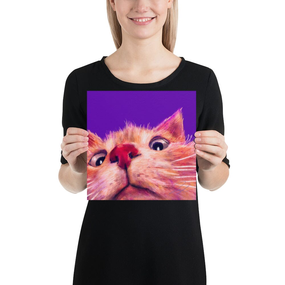 Close Encounters Collection - "Peekaboo" - Close Up Painting of a Ginger Cat [Unfoiled] Posters, Prints, & Visual Artwork JoyousJoyfulJoyness 