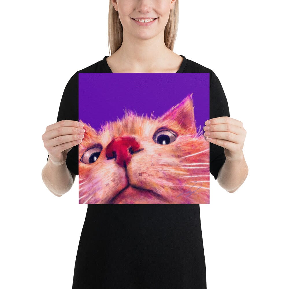 Close Encounters Collection - "Peekaboo" - Close Up Painting of a Ginger Cat [Unfoiled] Posters, Prints, & Visual Artwork JoyousJoyfulJoyness 