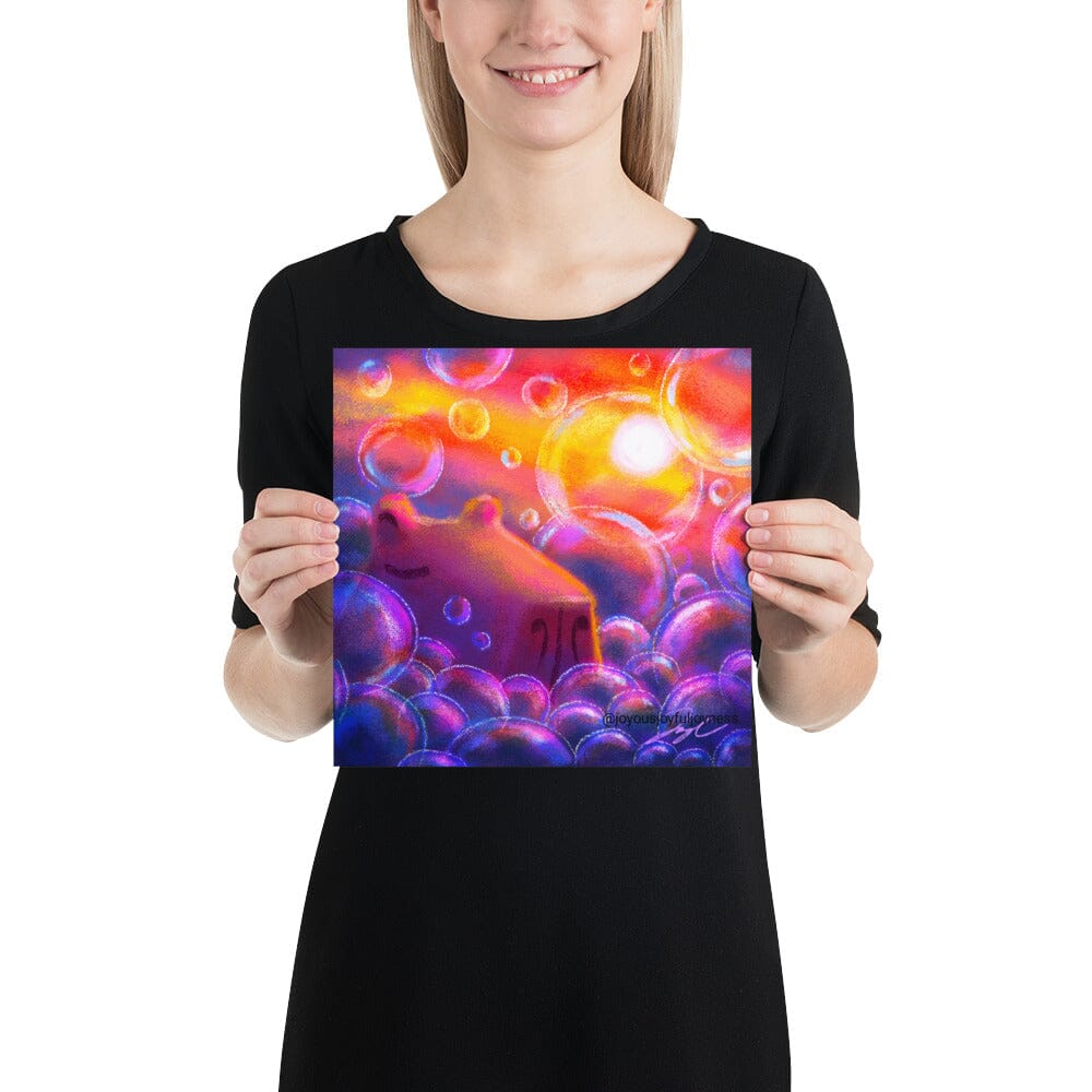 "Capybara and Bubbles" Painting [Unfoiled] Posters, Prints, & Visual Artwork JoyousJoyfulJoyness 