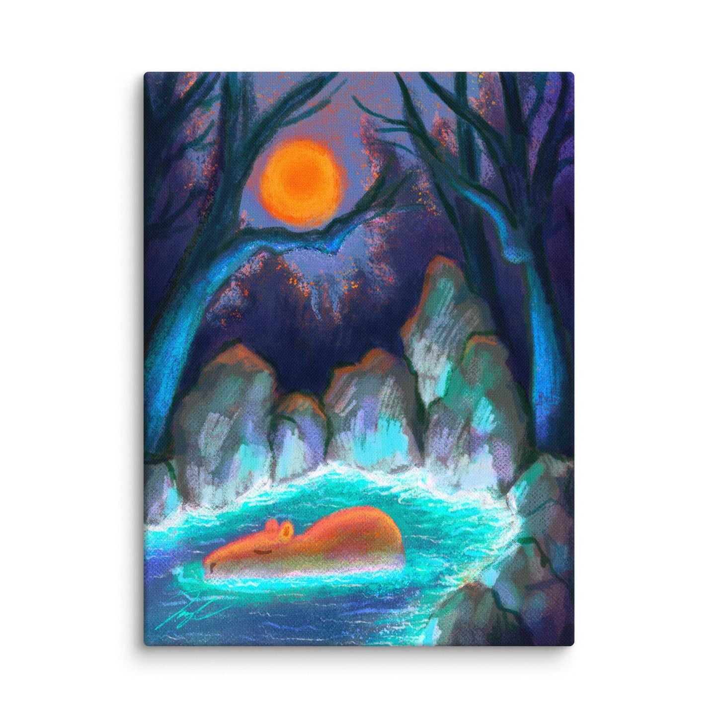 "Capybara Among the Rocks" Painting [Unfoiled] Posters, Prints, & Visual Artwork JoyousJoyfulJoyness 