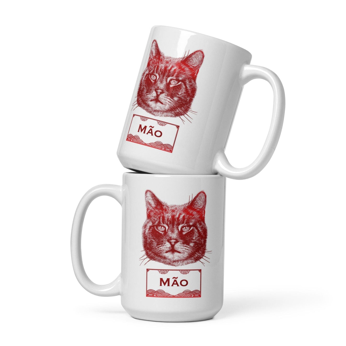 Vietnamese Zodiac Glossy Ceramic Mug - 04 - Cat JoyousJoyfulJoyness 15 oz 