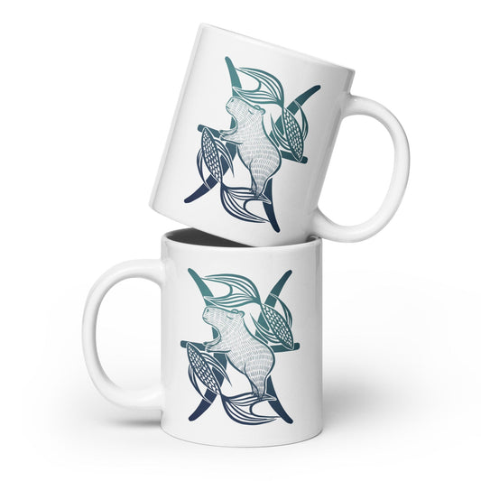 Capybara Zodiac - 12 - Pisces Ceramic Mug JoyousJoyfulJoyness 20 oz 